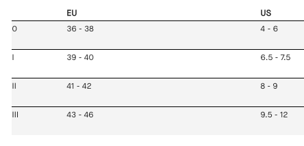 Assos Assos Shoe Covers & Booties size chart