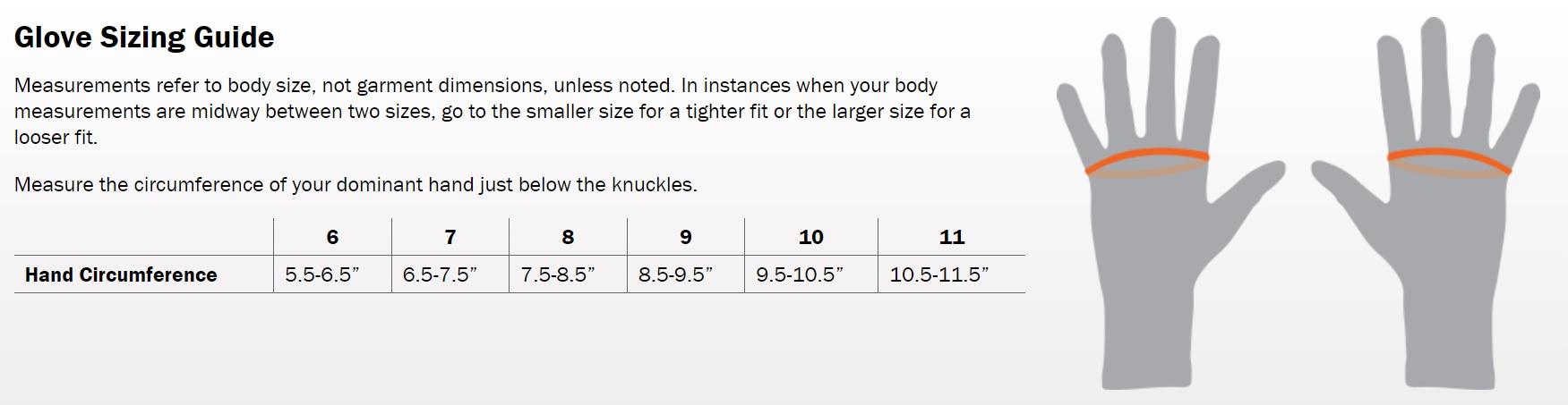 45Nrth size chart